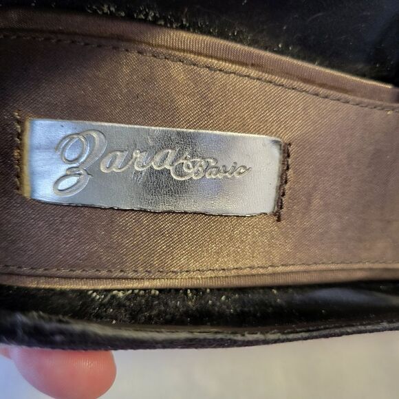 NWT Zara grey metallic peep toe heels - Picture 3 of 7